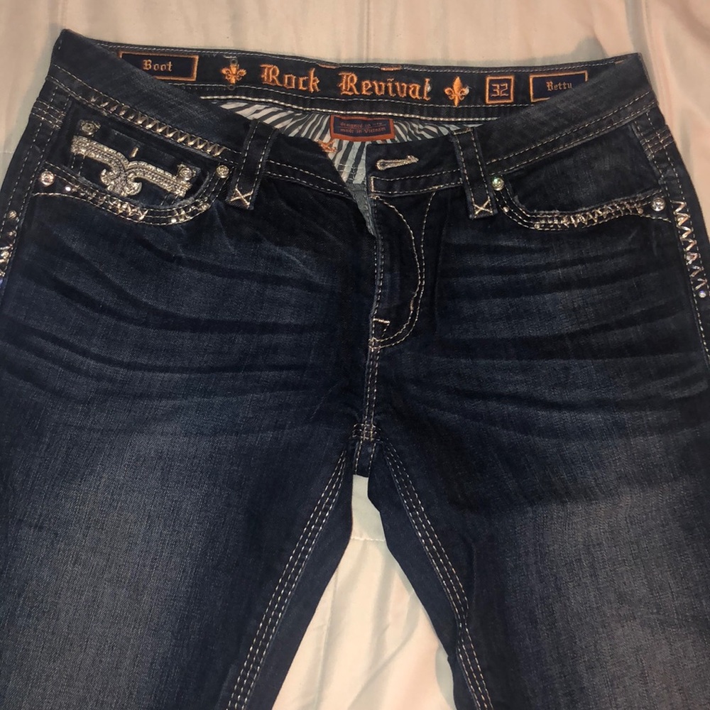 Rock revival blue jeans